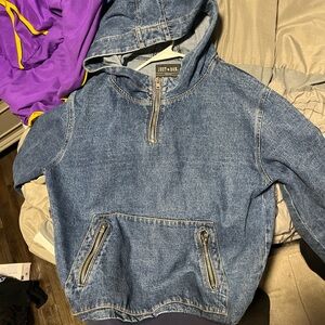Men blue  Denim Jean hoodie